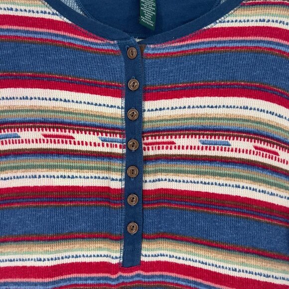 Lauren Ralph Lauren Dress Henley Waffle Knit Aztec Striped Southwestern Dress-L - Picture 2 of 5